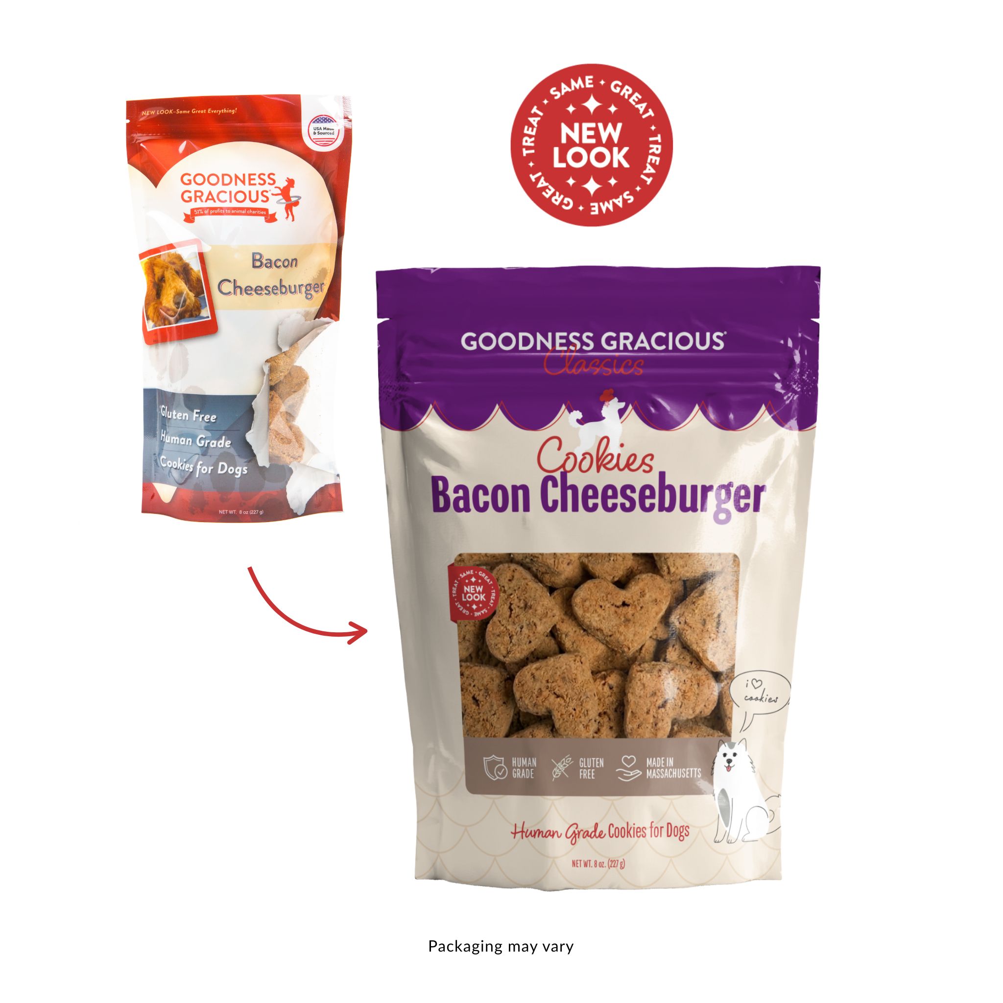 Bacon Cheeseburger Cookies for Dogs, 8oz. Bags