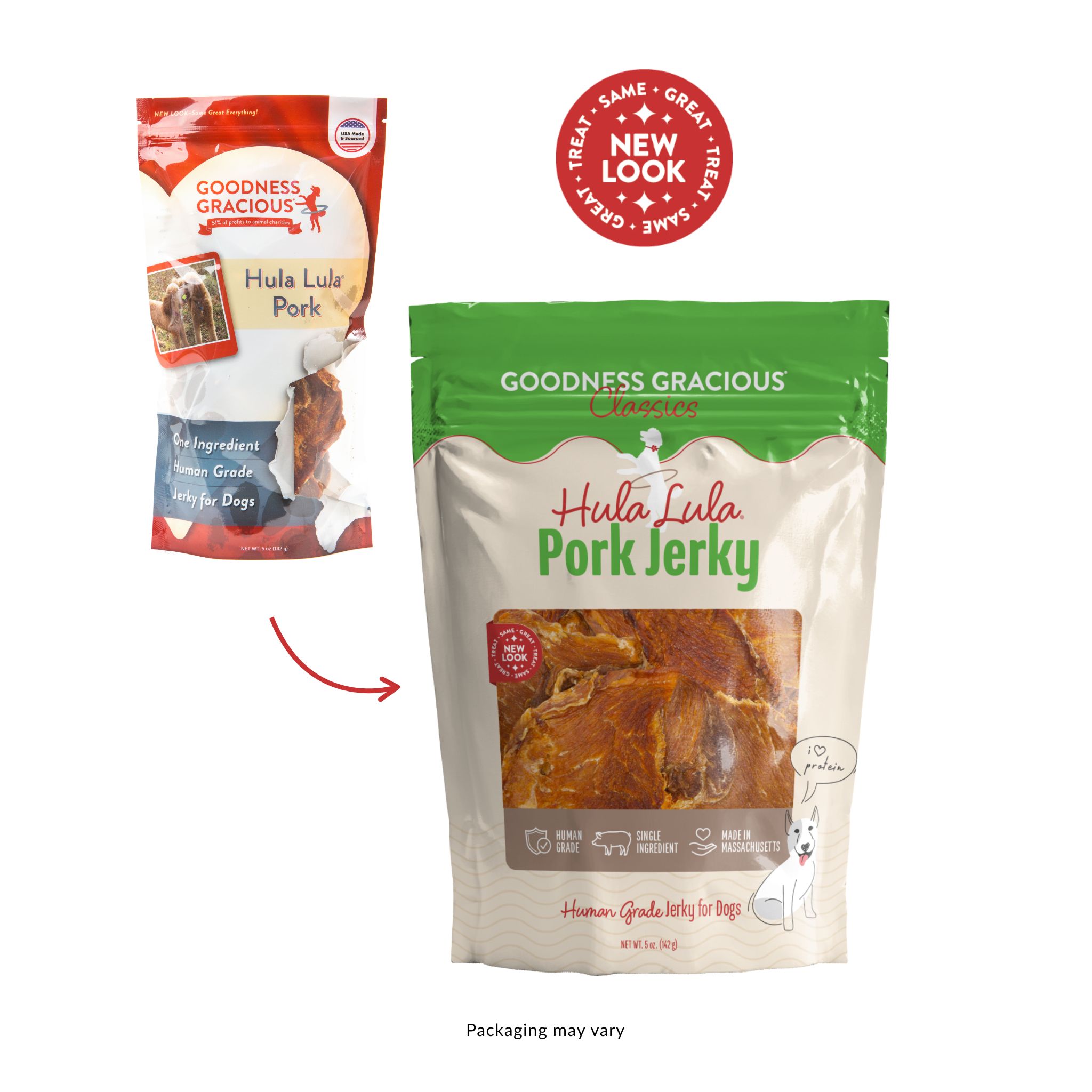 Hula Lula Pork Jerky for Dogs, 5oz. Bags