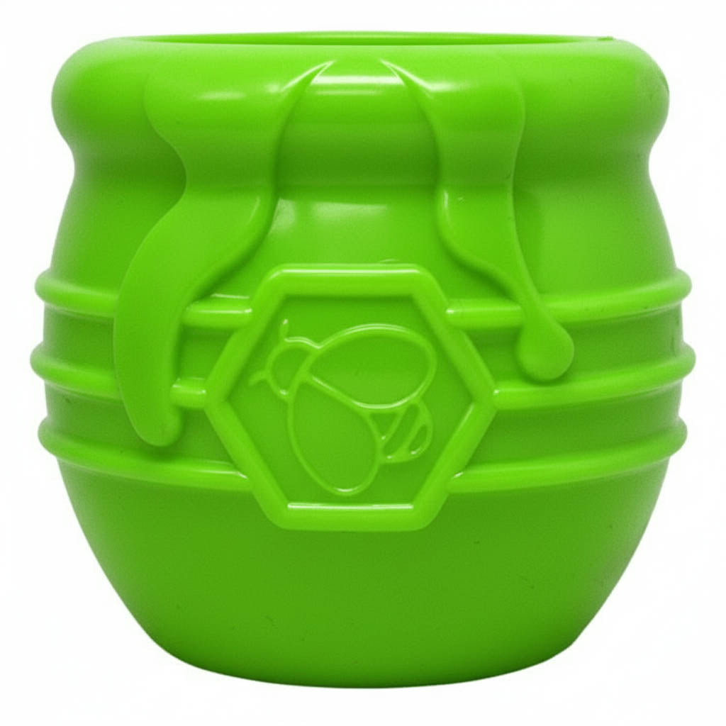 SodaPup Honey Pot Dog eCup Treat Dispenser | Durable PUP-X Rubber Enrichment Toy USA Made Limited Edition Apple Green XL