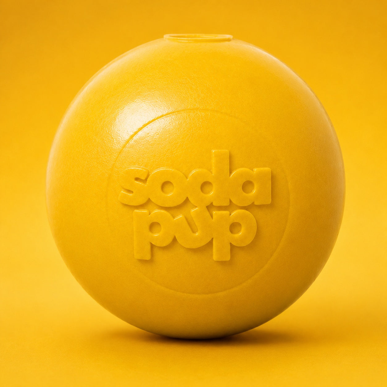 SodaPup Squeak Ball Durable Squeaky Dog Toy, Floats, Chew Toy | USA Made Medium Squeaker Yellow
