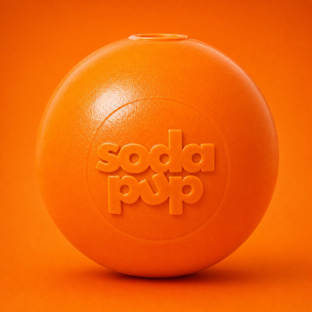 SodaPup Squeak Ball Durable Squeaky Dog Toy, Floats, Chew Toy | USA Made Medium Squeaker orange