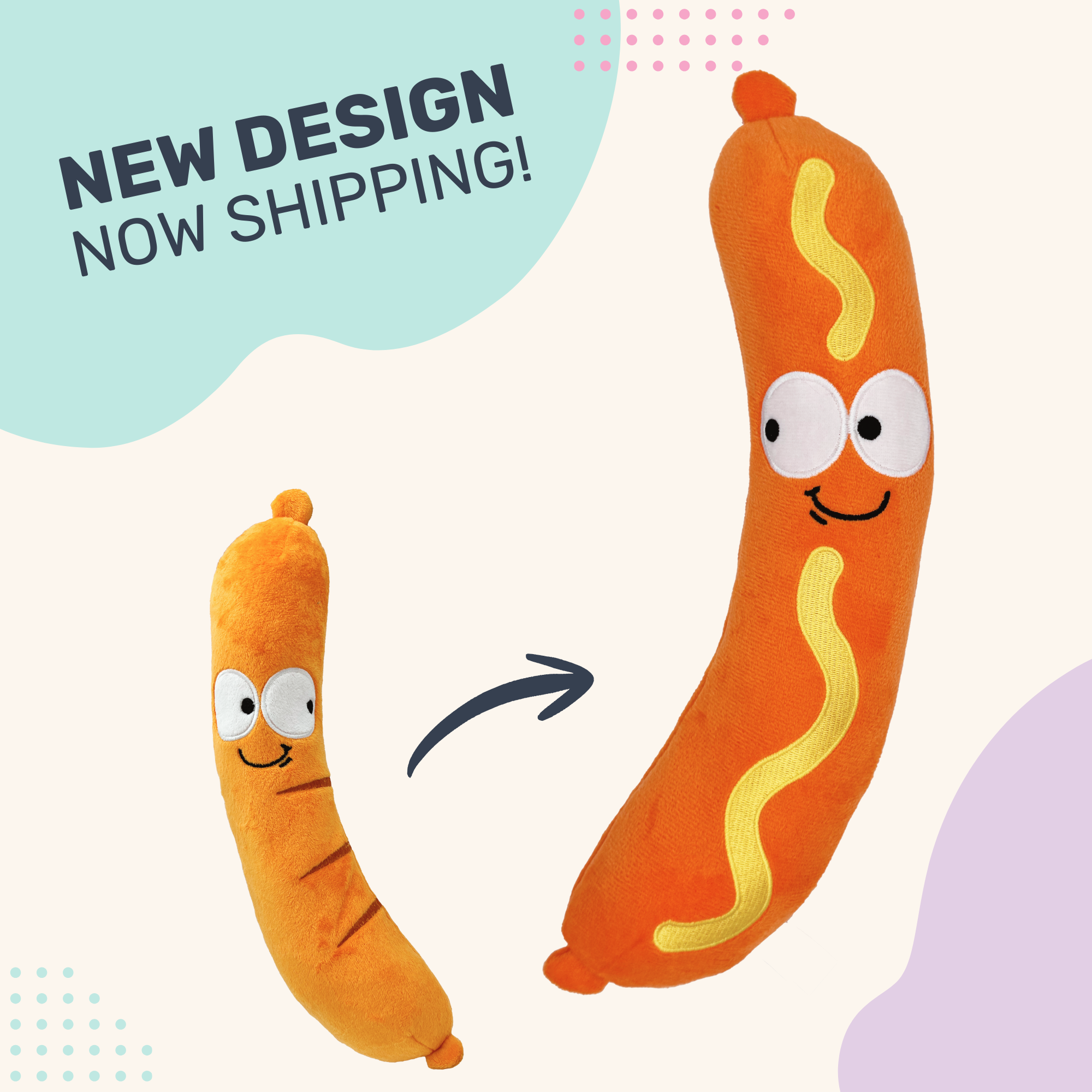 Fetchies® Sammy Sausage Dog Toy - Image 2