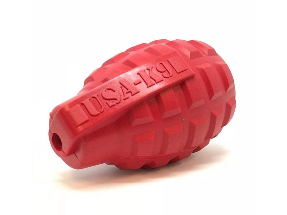 SodaPup USA-K9 Grenade Shaped eDispenser Durable Dog Chew Toy & Treat Dispenser Army Green