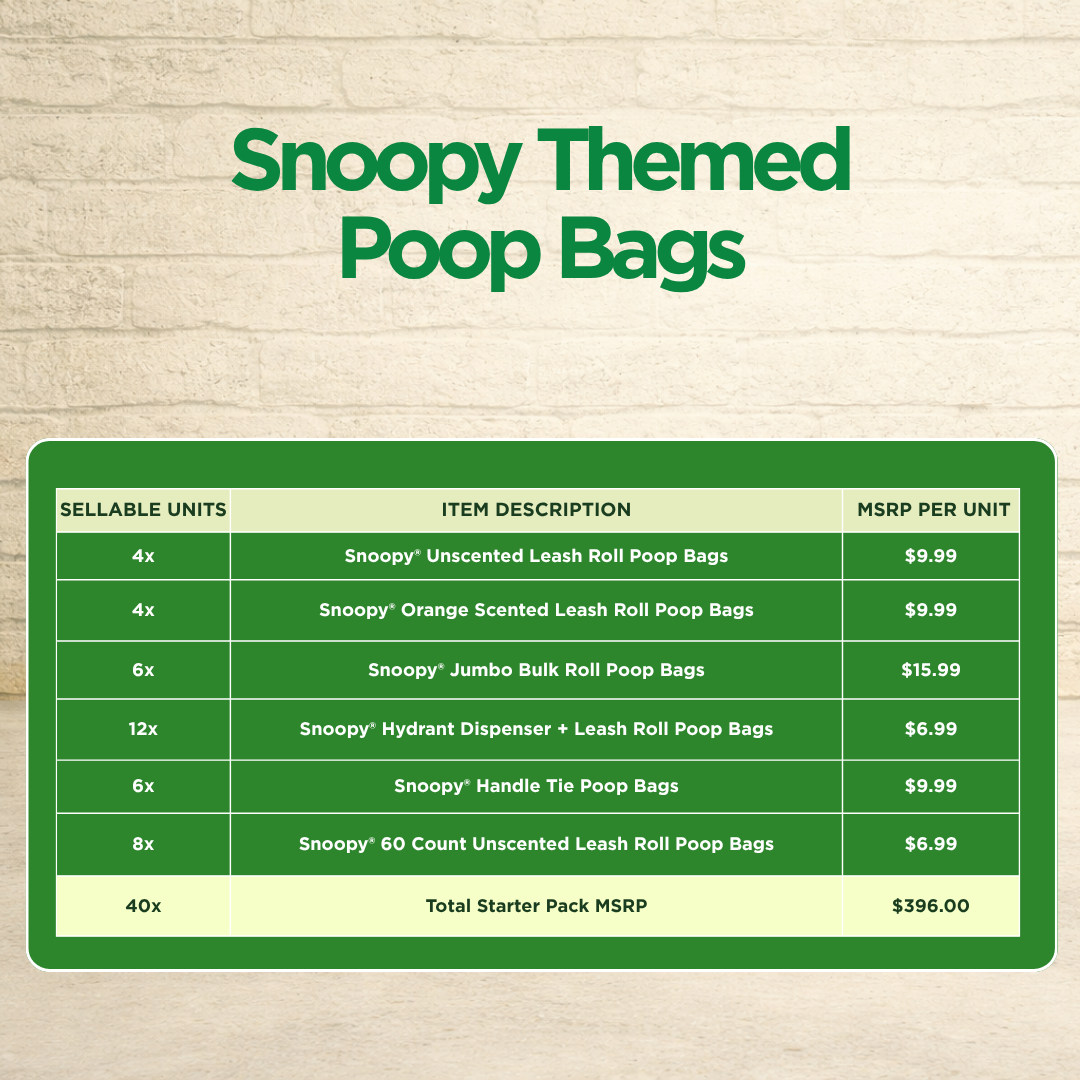 Snoopy® Themed Poop Bags Starter Pack | 40 Sellable Units - Image 2