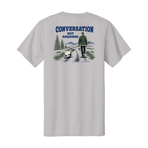T-shirt: Dog Dad, Conversation Not Required (Grey)