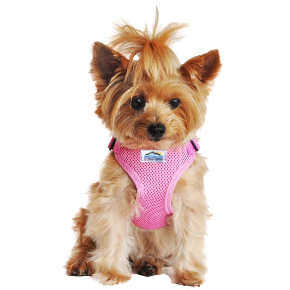 Solid Color Mesh Wrap and Snap Choke Free Step In Harness - Candy Pink - Image 2