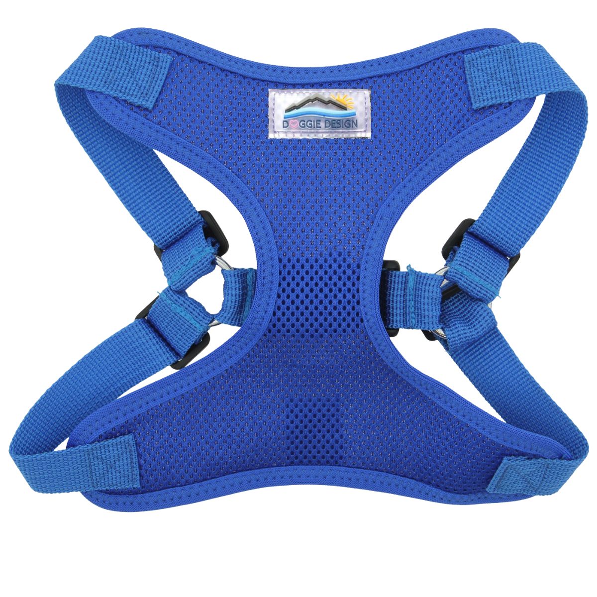 Solid Color Mesh Wrap and Snap Choke Free Step In Harness - Cobalt Blue