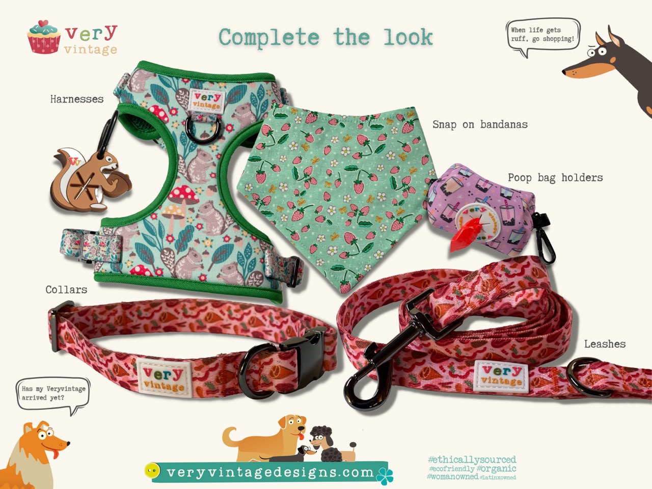 Lavender Garden | Floral Dog Poop Bag Holder | Recycled Neoprene - Image 5