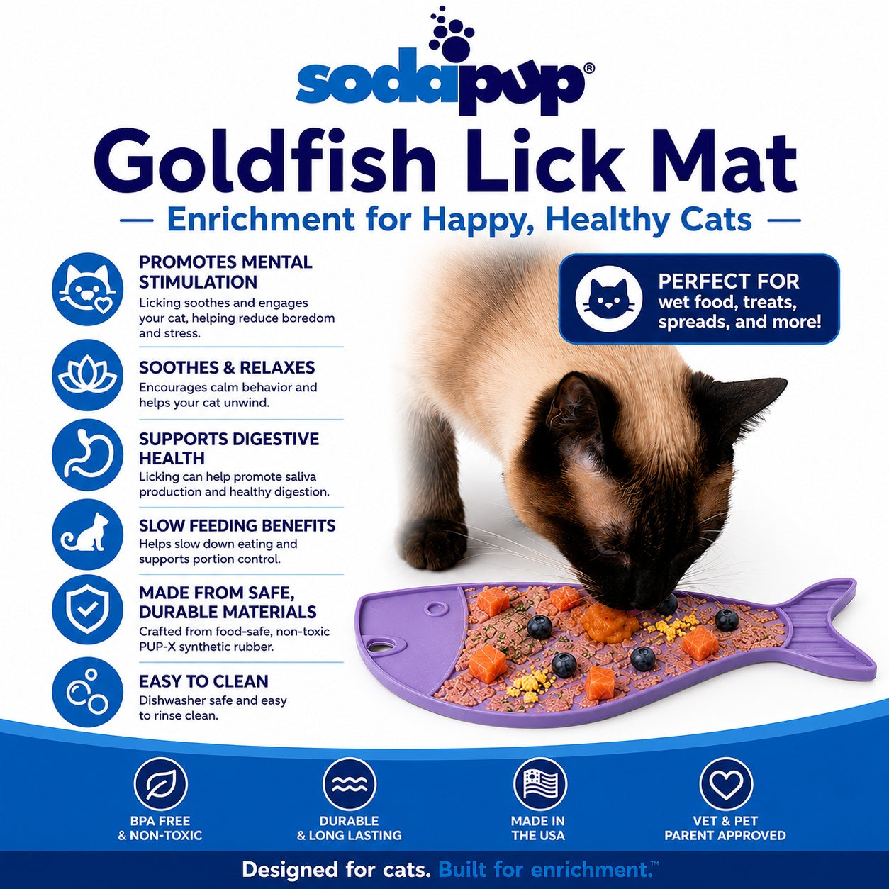 SodaPup Goldfish emat Small Enrichment Lick Mat Cats |
