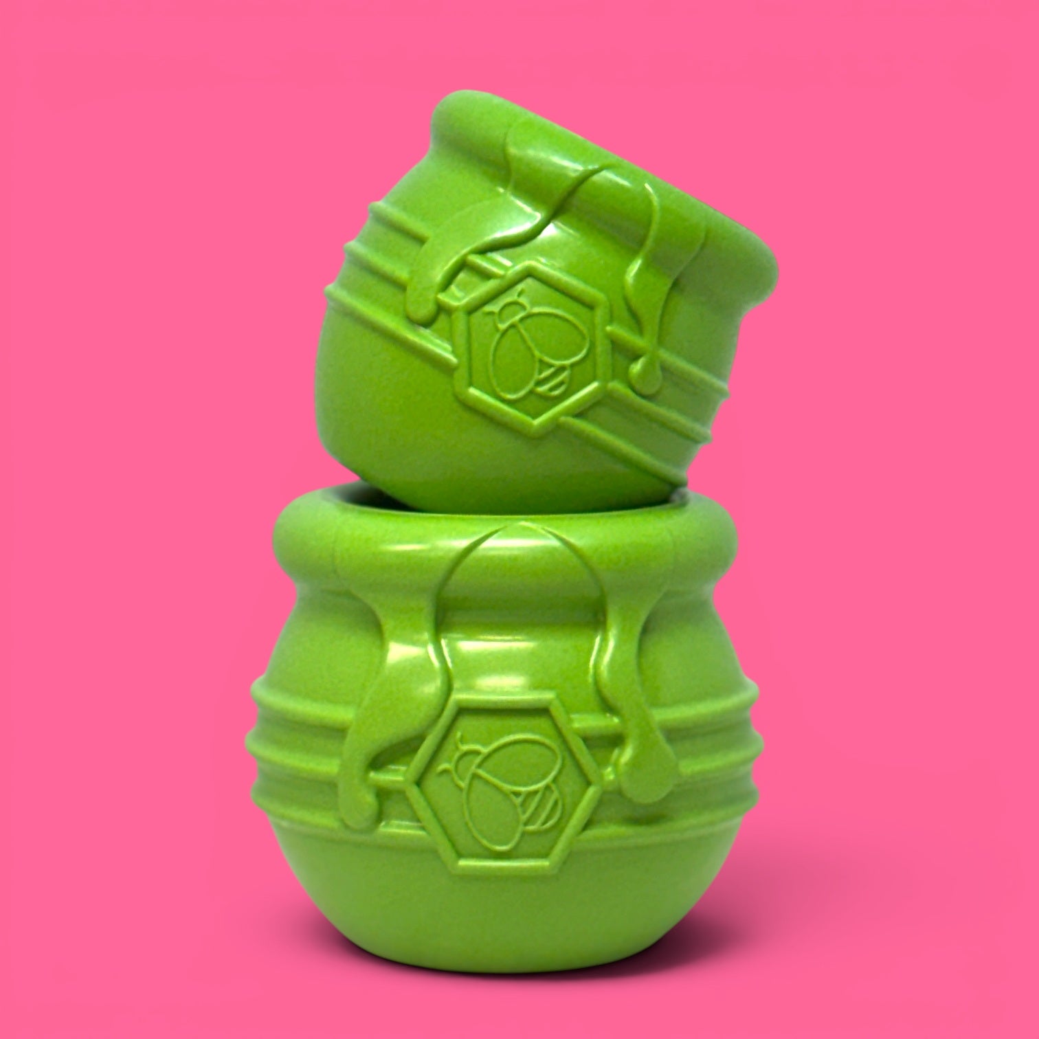SodaPup Honey Pot Dog eCup Treat Dispenser | Durable PUP-X Rubber Enrichment Toy USA Made Limited Edition Apple Green