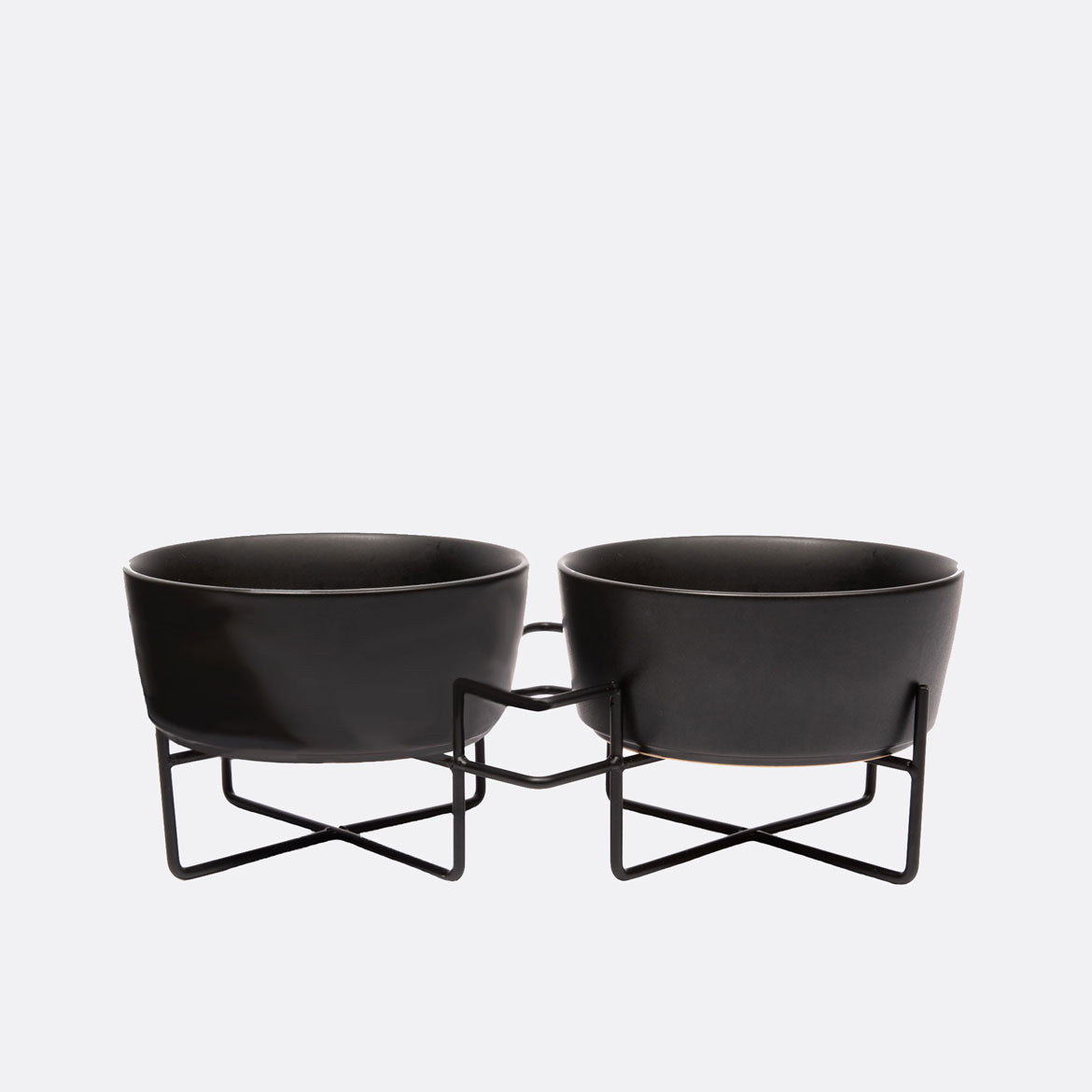 Simple Solid Double Feeder Bowl + Dog Bowl Stand - Waggo
