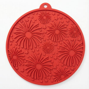 SodaPup USA-K9 Fireworks Design eMat Enrichment Lick Mat Dogs Cats Suction Cups | USA Made Red