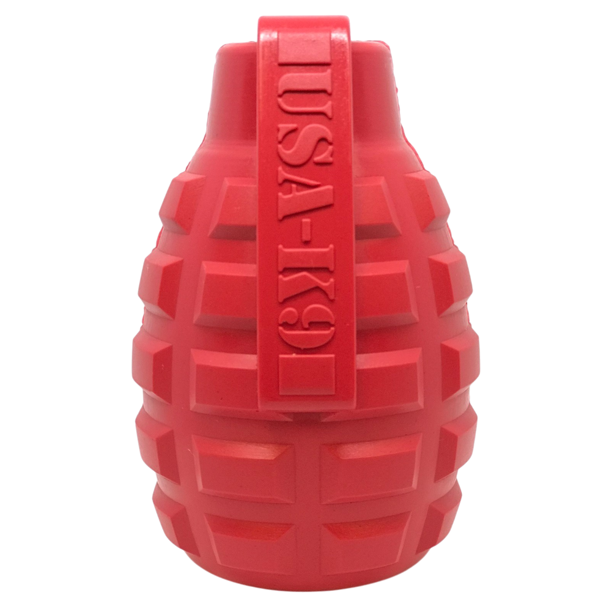 SodaPup USA-K9 Grenade Rubber Dog Chew Toy | K9 Handler eDispenser Red & Blue USA Made LARGE