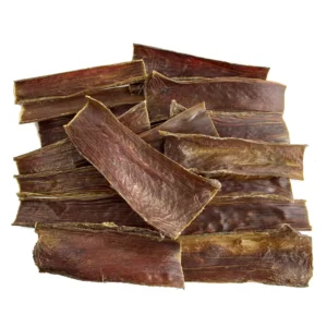 Bulk 6-inch beef gullet strips for dogs — natural single-ingredient dog chews by Supercan Bully Sticks