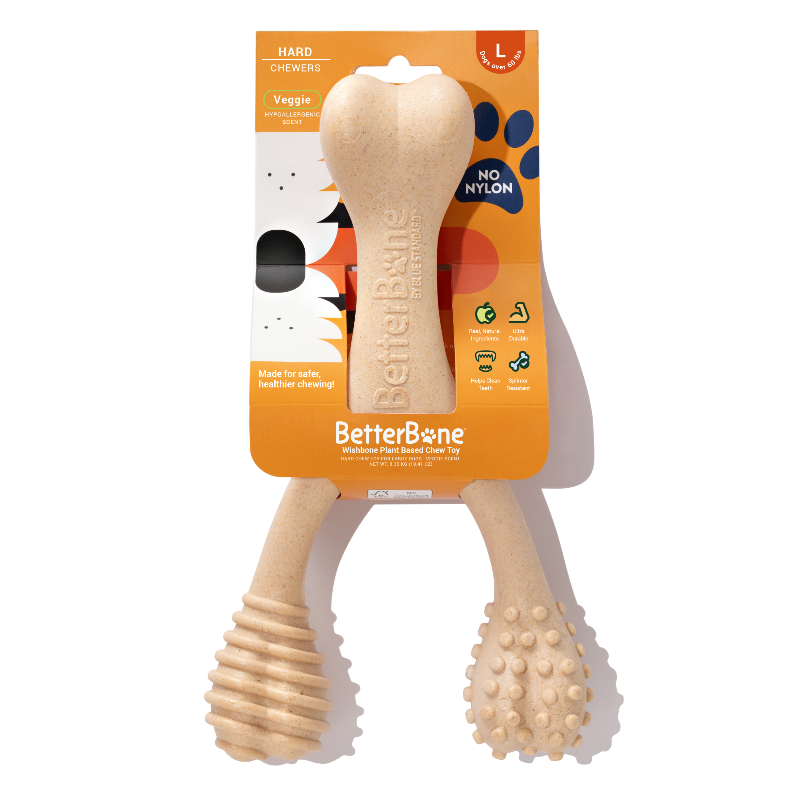 BetterBone Large Plant Based Chew Toy - Hard Chewers - Veggie Scent