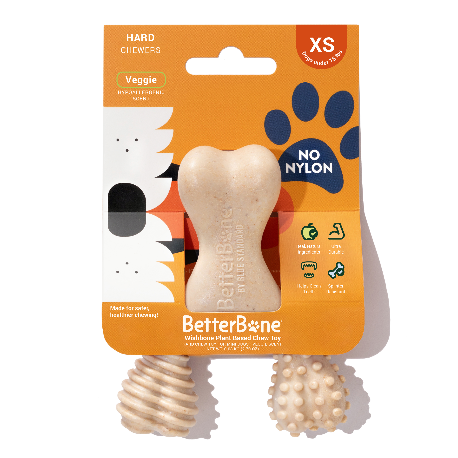 BetterBone Mini Plant Based Chew Toy - Hard Chewers - Veggie Scent