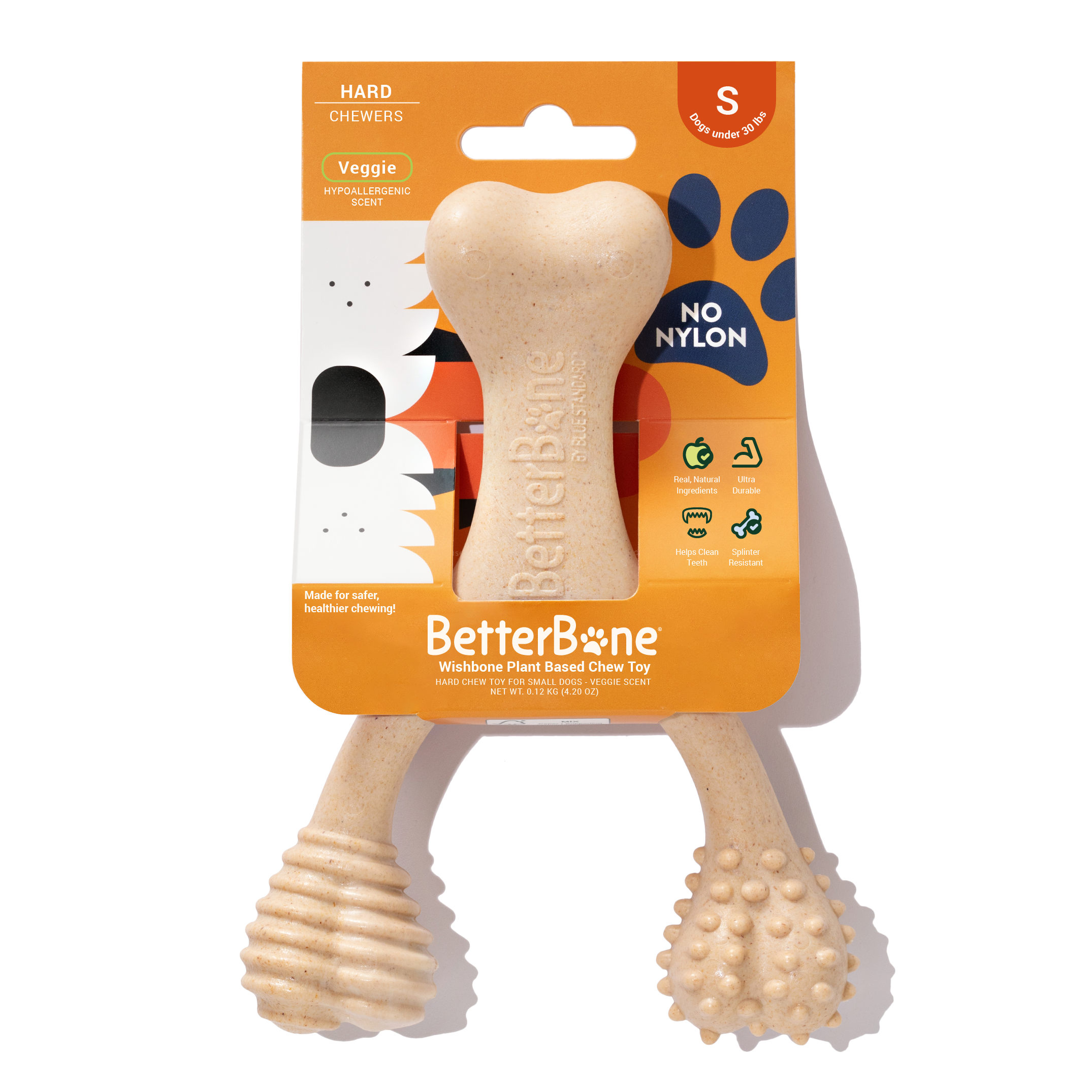 BetterBone Small Plant Based Chew Toy - Hard Chewers - Veggie Scent