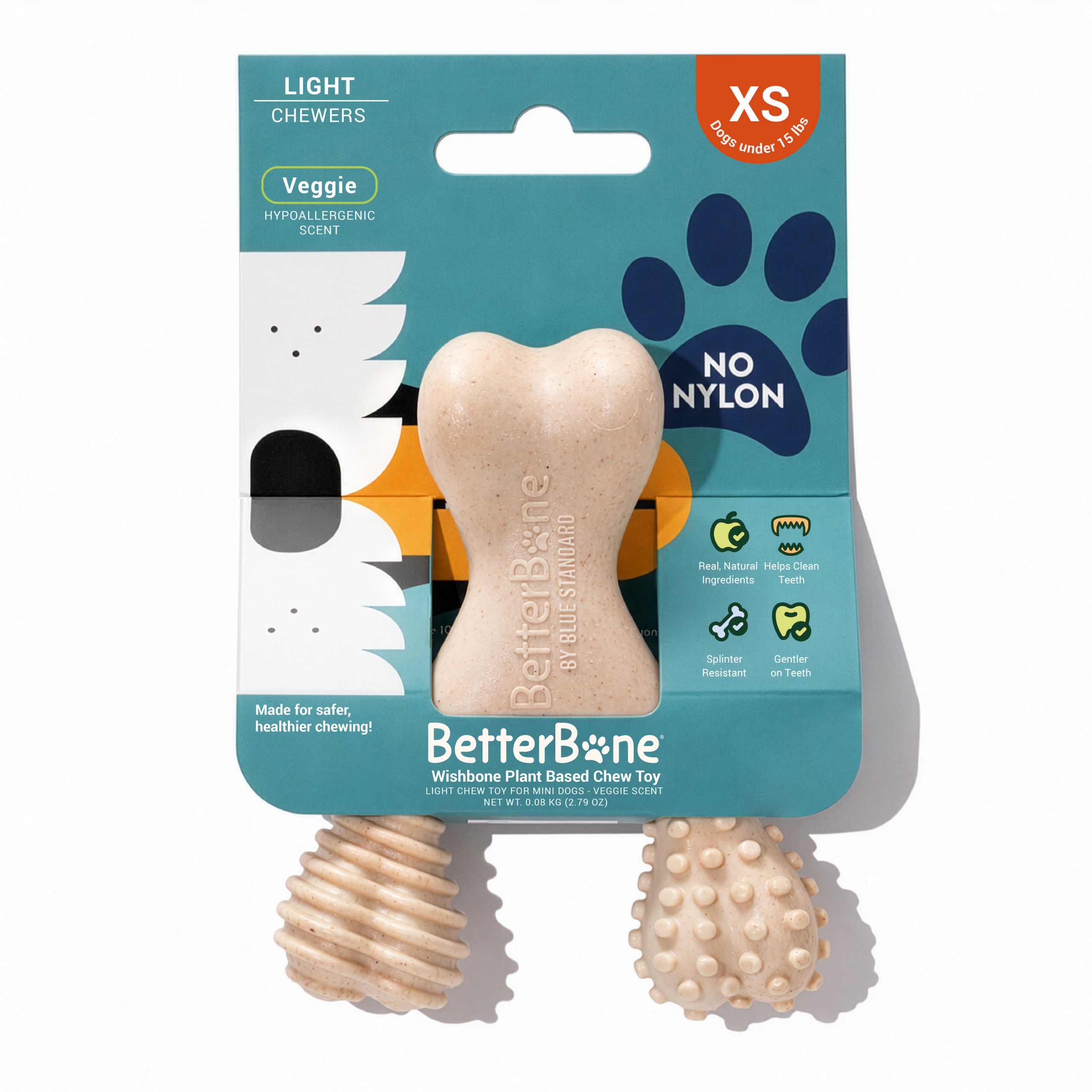 BetterBone Mini Plant Based Chew Toy - Light Chewers - Veggie Scent