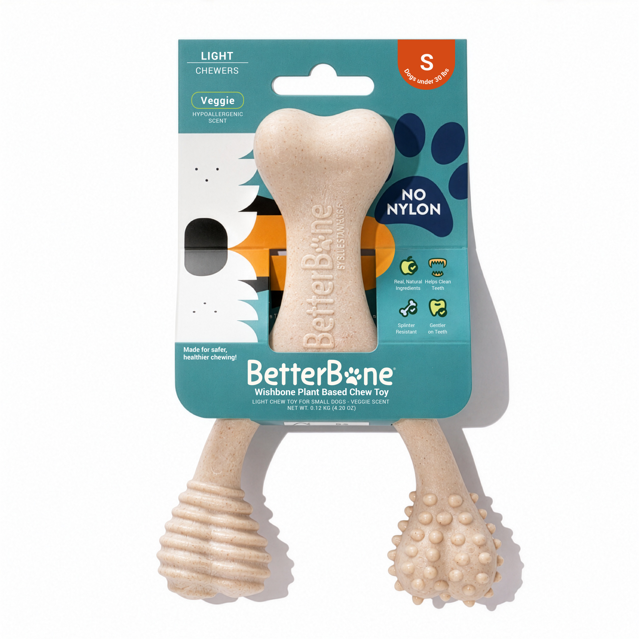 BetterBone Small Plant Based Chew Toy - Light Chewers - Veggie Scent