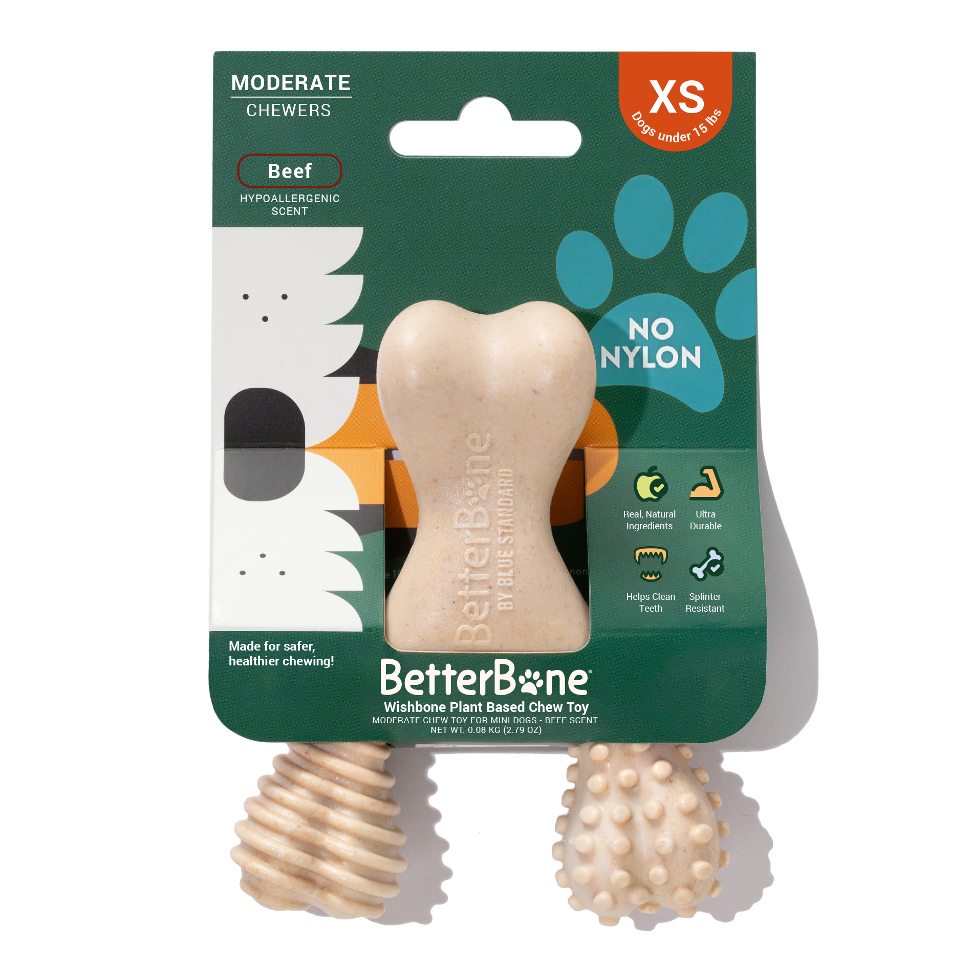 BetterBone Mini Plant Based Chew Toy - Moderate Chewers - Beef Scent