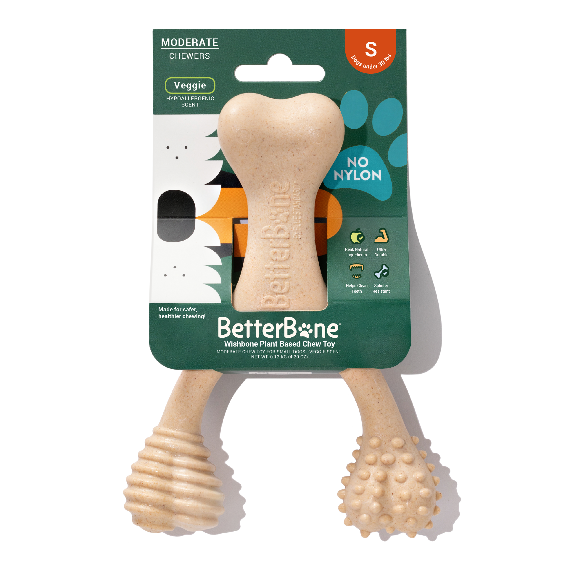 BetterBone Small Plant Based Chew Toy - Moderate Chewers - Veggie Scent