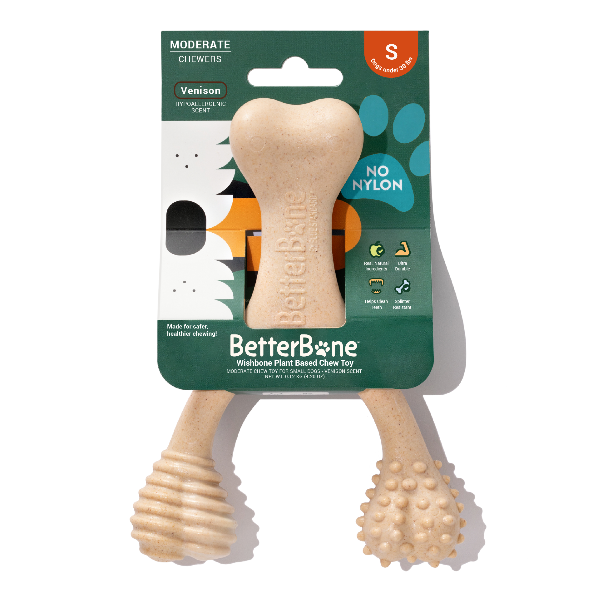 BetterBone Small Plant Based Chew Toy - Moderate Chewers - Venison Scent