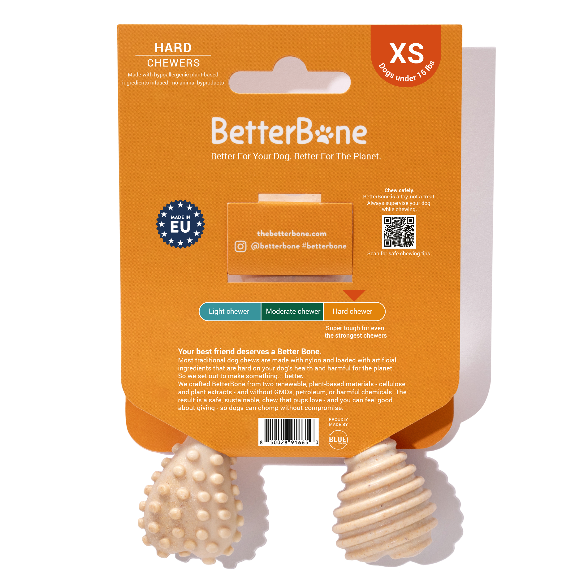 BetterBone Mini Plant Based Chew Toy - Hard Chewers - Veggie Scent - Image 2