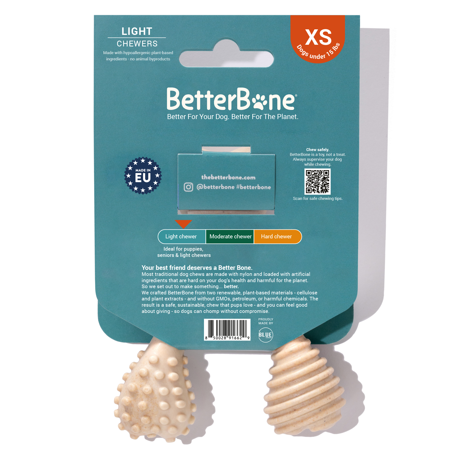 BetterBone Mini Plant Based Chew Toy - Light Chewers - Veggie Scent - Image 2