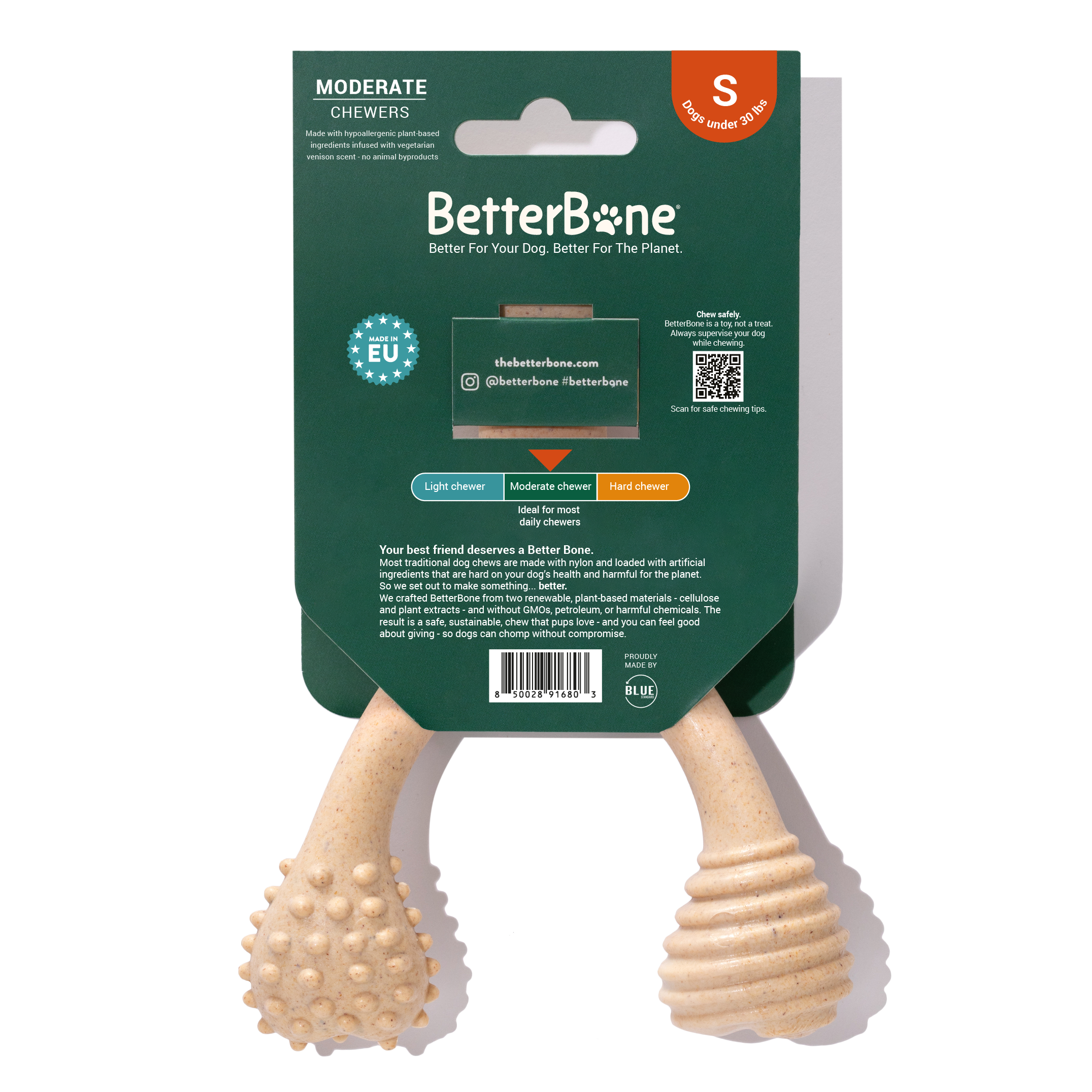BetterBone Small Plant Based Chew Toy - Moderate Chewers - Venison Scent - Image 2