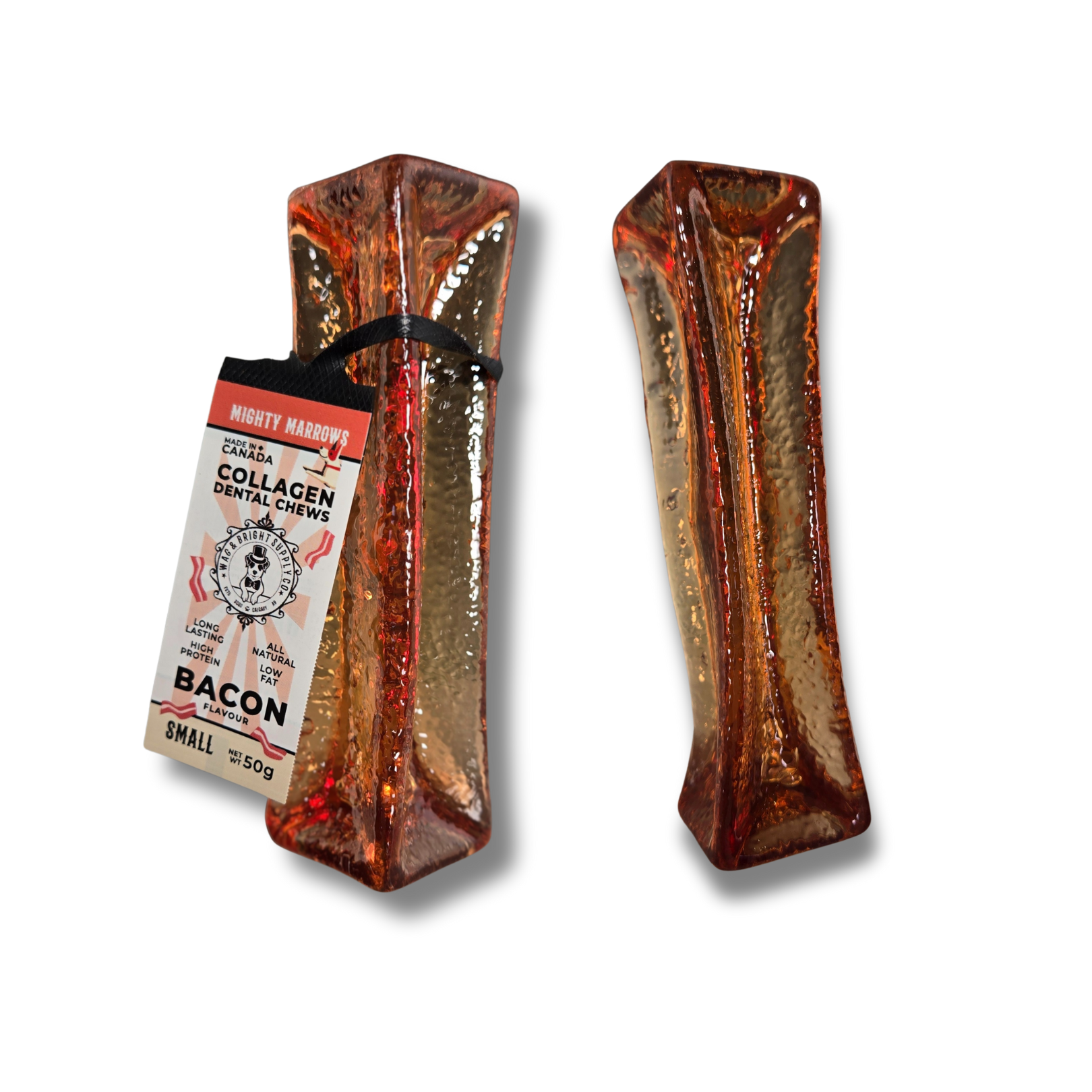 Wag & Bright Supply Co. Mighty Marrows Collagen Dental Chews Bacon Small Case (24 Units)