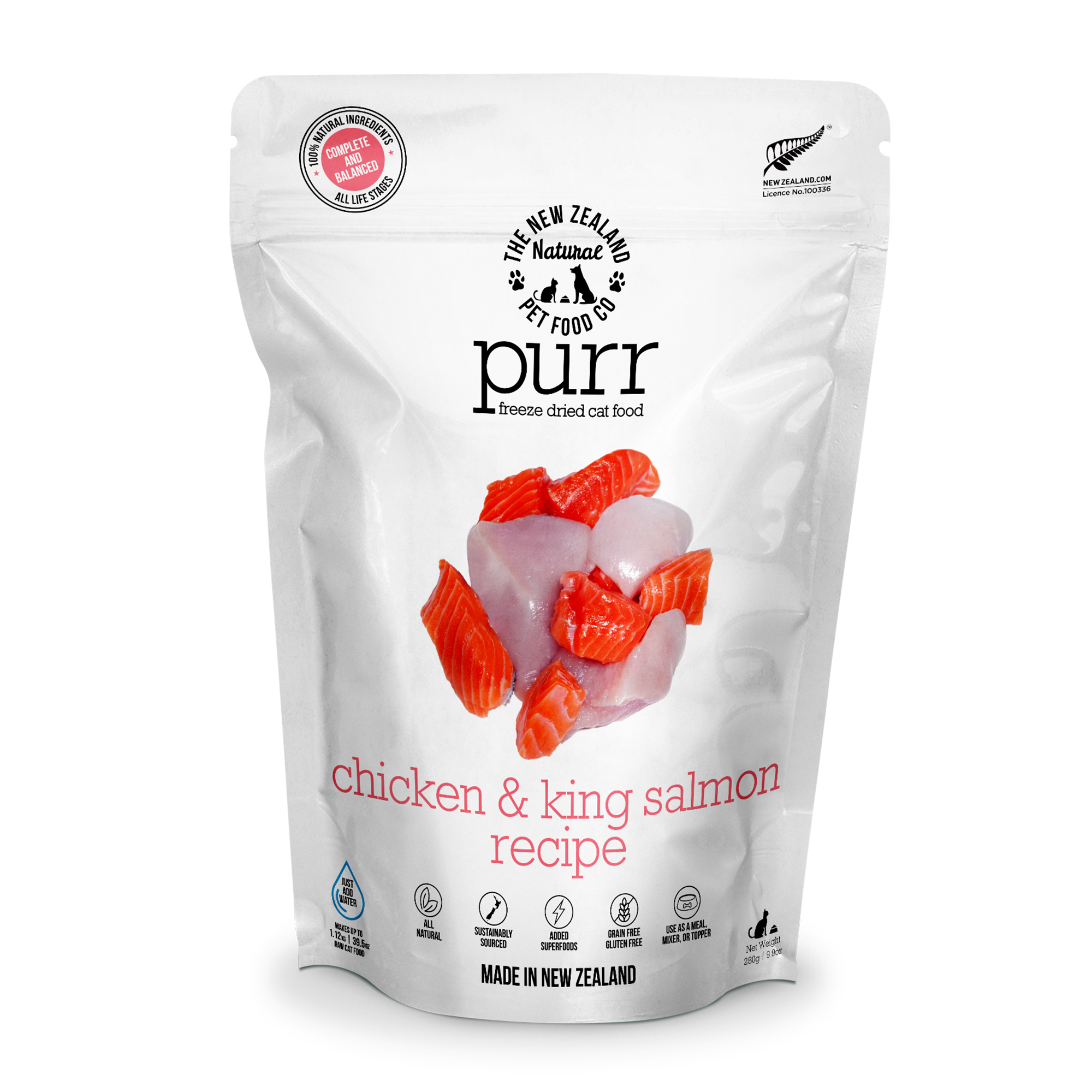 PURR CHICKEN & KING SALMON Freeze Dried Cat Food