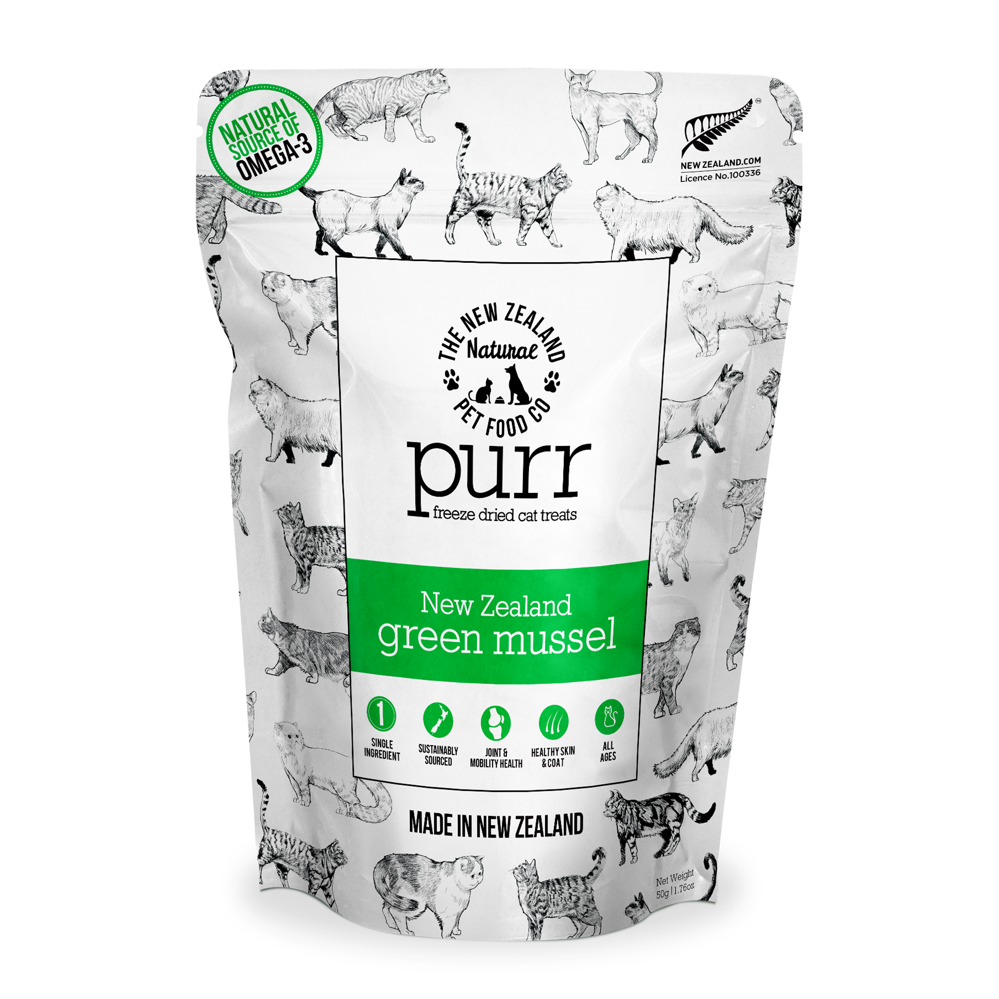 PURR NZ Green Mussel Freeze Dried Cat Treats