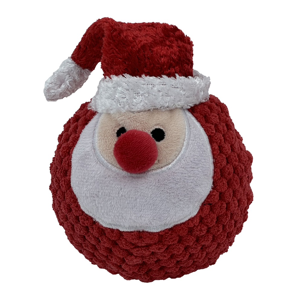 4" CHRISTMAS EZ SQUEAKY BALL TWIN PACK-SANTA & REINDEER - Image 3