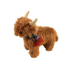 12" CHRISTMAS GOLDEN HIGHLAND COW DOG TOY