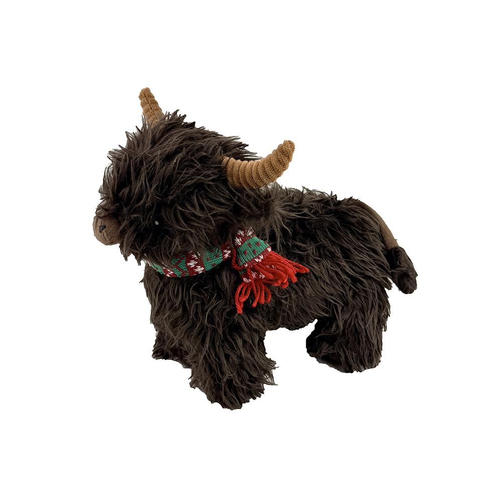 12" CHRISTMAS BROWN HIGHLAND COW