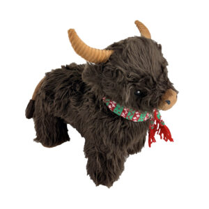 16" CHRISTMAS BROWN HIGHLAND COW