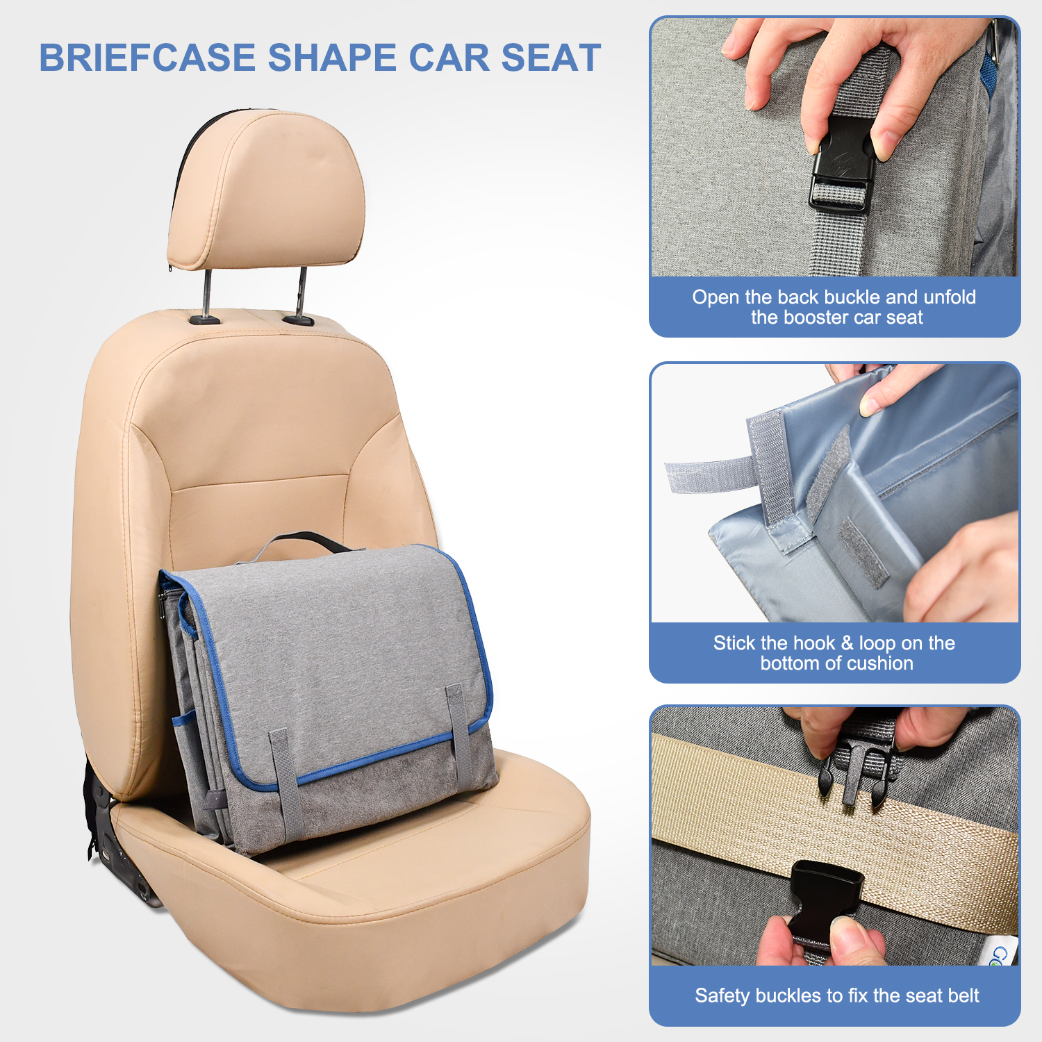 GOOPAWS Dog Car Seat for Small or Medium Dogs, Portable Dog Car Travel Bed with Clip-On Safety Leash, Briefcase Shape Waterproof Dog Booster Car Seat, Suitable for Pets Up to 25lbs - Image 6