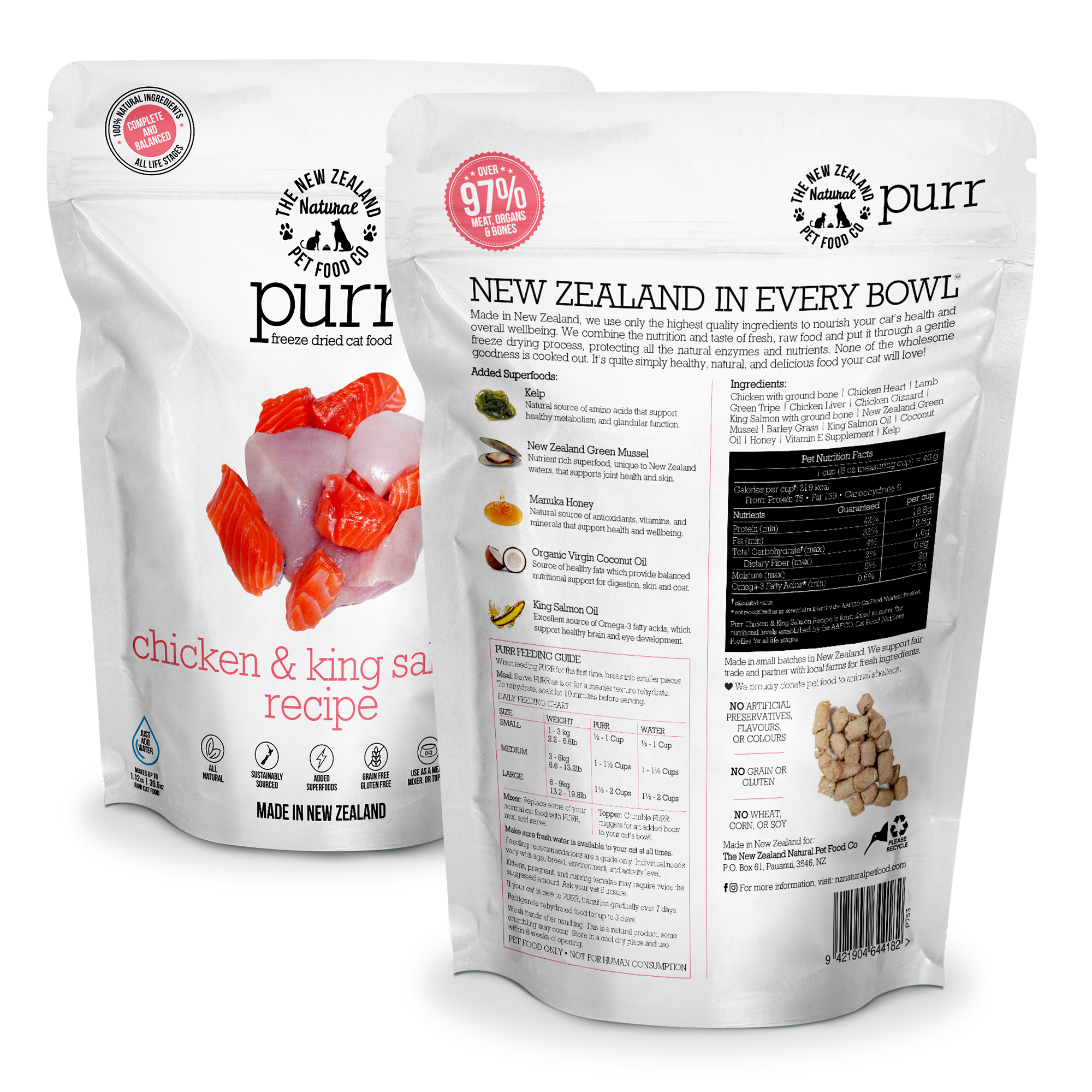 PURR CHICKEN & KING SALMON Freeze Dried Cat Food - Image 2