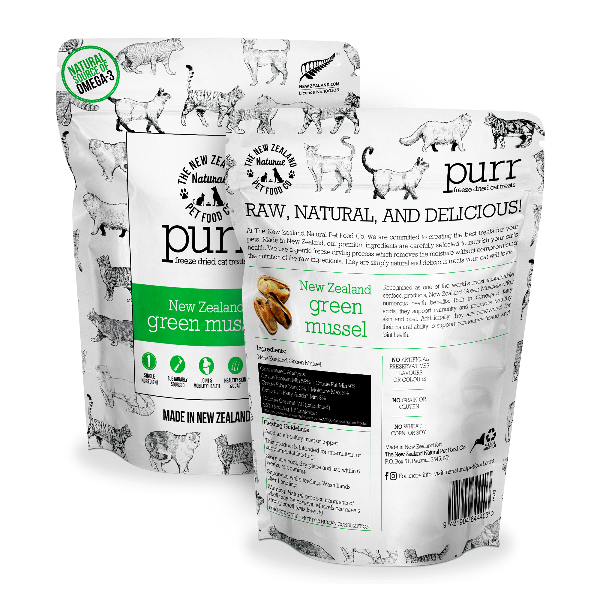 PURR NZ Green Mussel Freeze Dried Cat Treats - Image 2