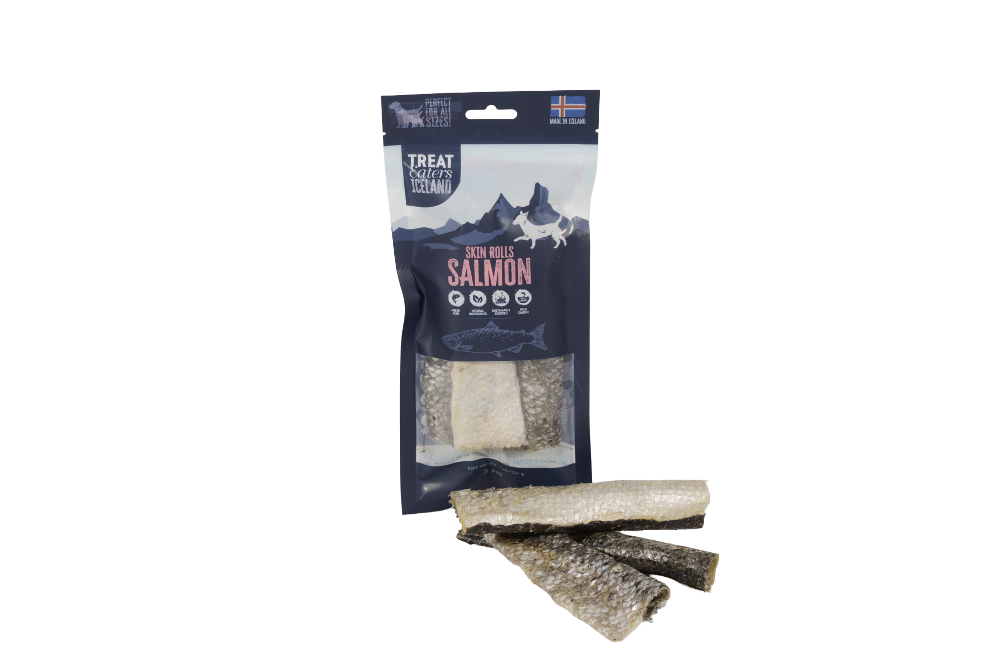 Dried Salmon Skin - 5-6 Inches 3 Piece Bag - Image 4