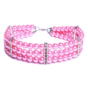OLD 3 Row Pretty Pearl Choker Necklace, Bright Hot Pink (2025)