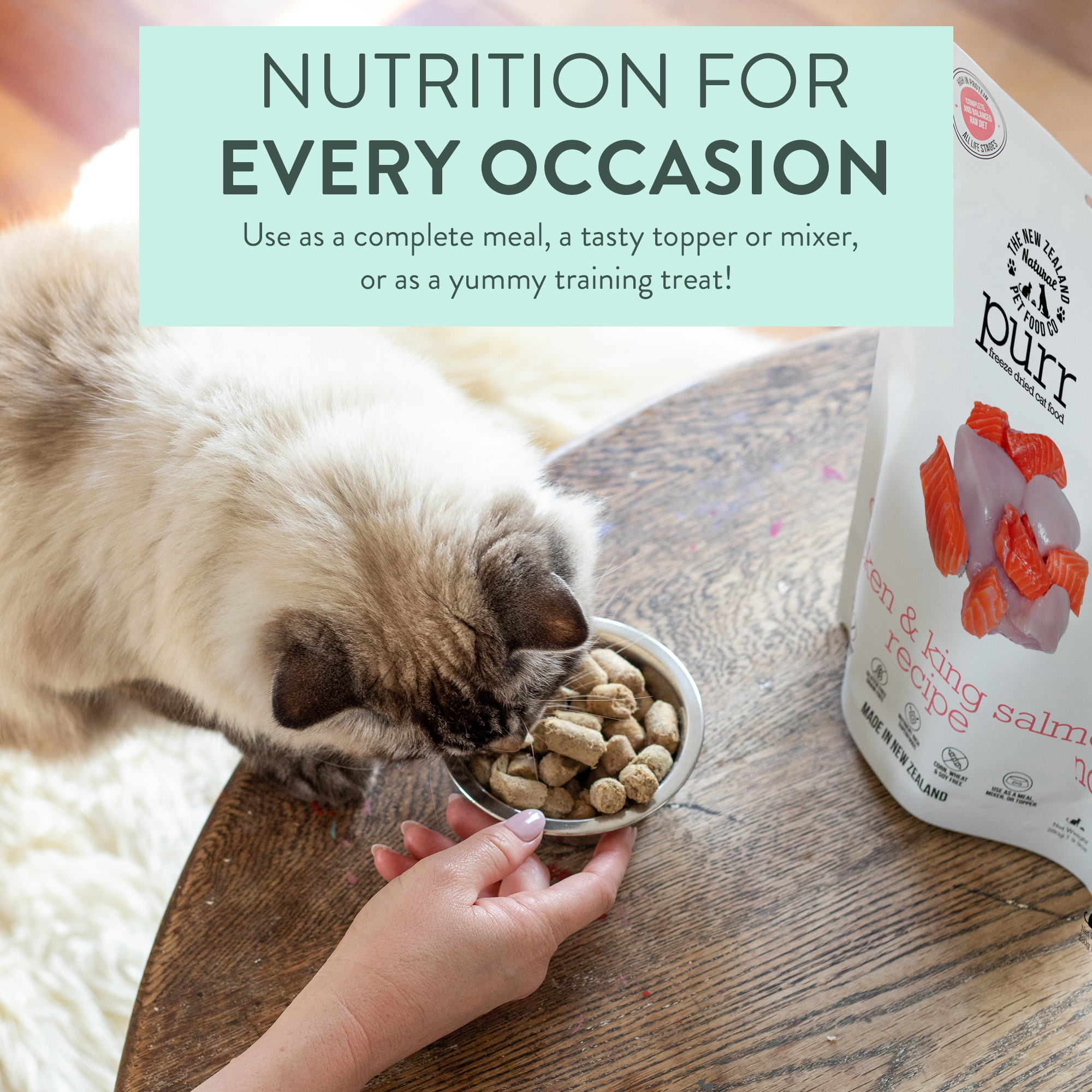PURR CHICKEN & KING SALMON Freeze Dried Cat Food - Image 5