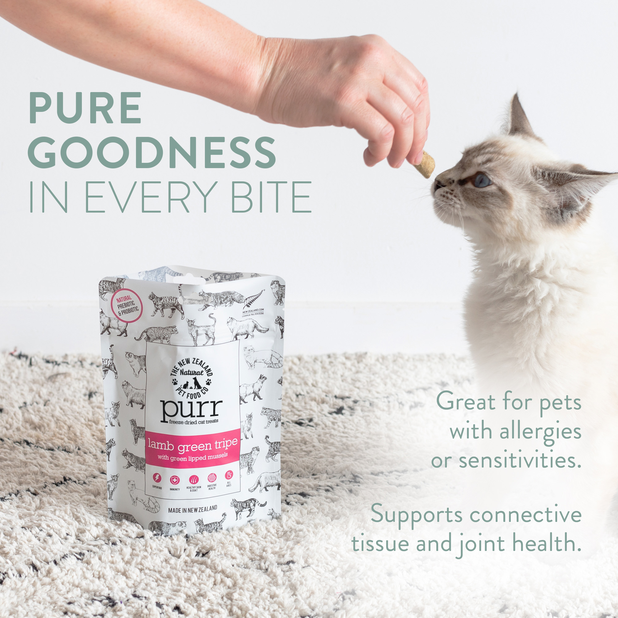 PURR LAMB GREEN TRIPE Freeze Dried Cat Treats - Image 6