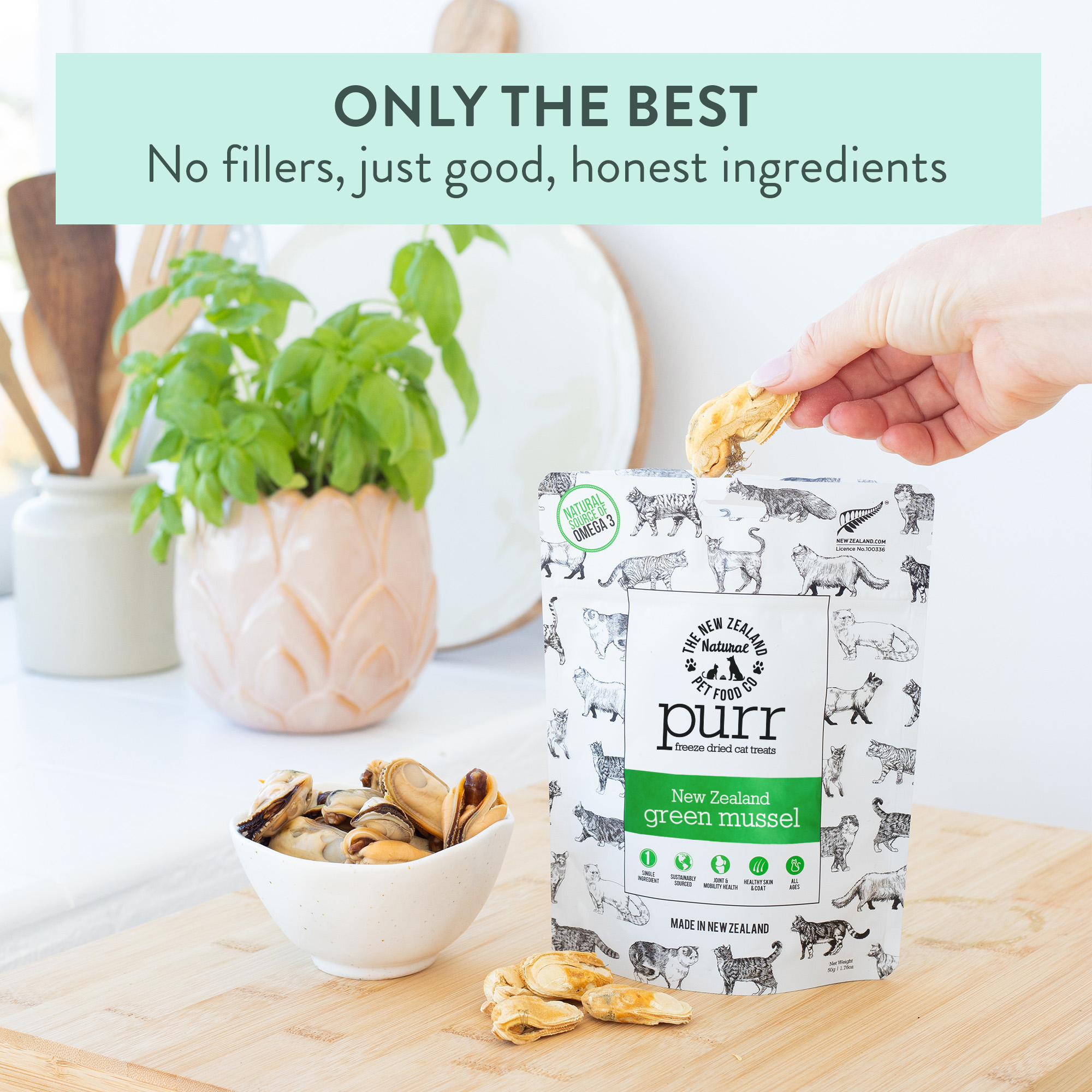 PURR NZ Green Mussel Freeze Dried Cat Treats - Image 5