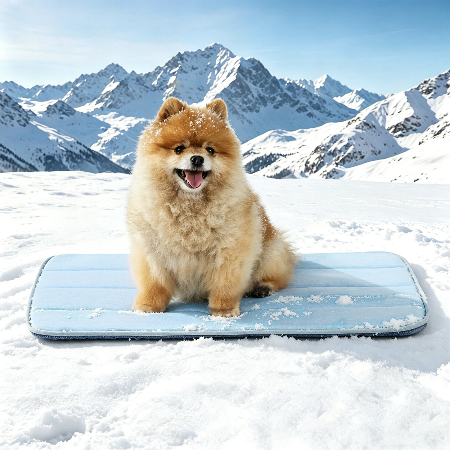 GOOPAWS Dog Cooling Mat, 24" x 18" Non-Slip Self-Cooling Summer Pet Mat for Indoor Outdoor Kennel Floor Use, Blue