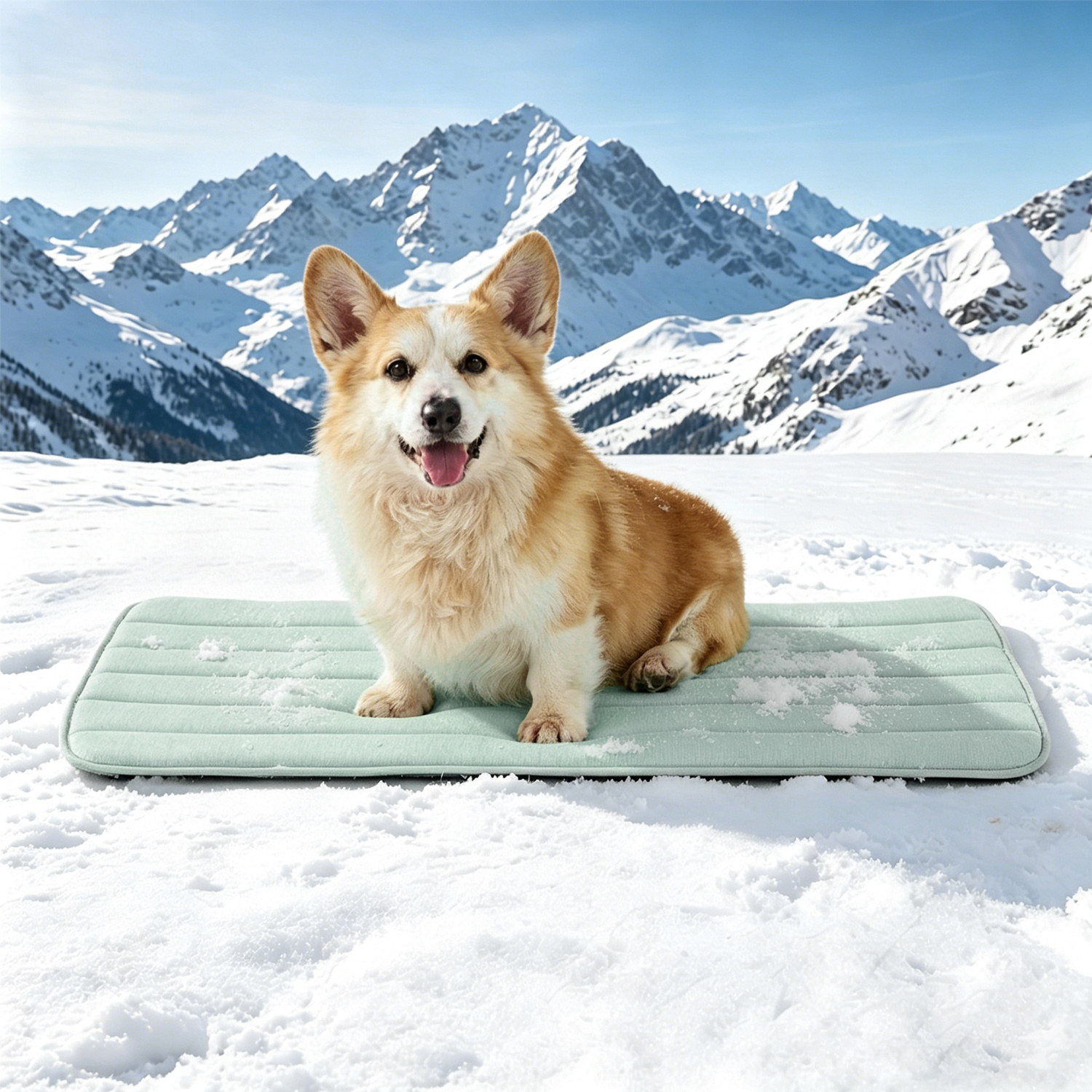 GOOPAWS Dog Cooling Mat, 35" x 23" Non-Slip Self-Cooling Summer Pet Mat for Indoor Outdoor Kennel Floor Use, Green