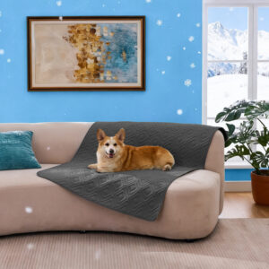 GOOPAWS Dog Cooling Mat, Waterproof Non-Slip Self-Cooling Summer Pet Blanket, Dark Grey, 40x60"