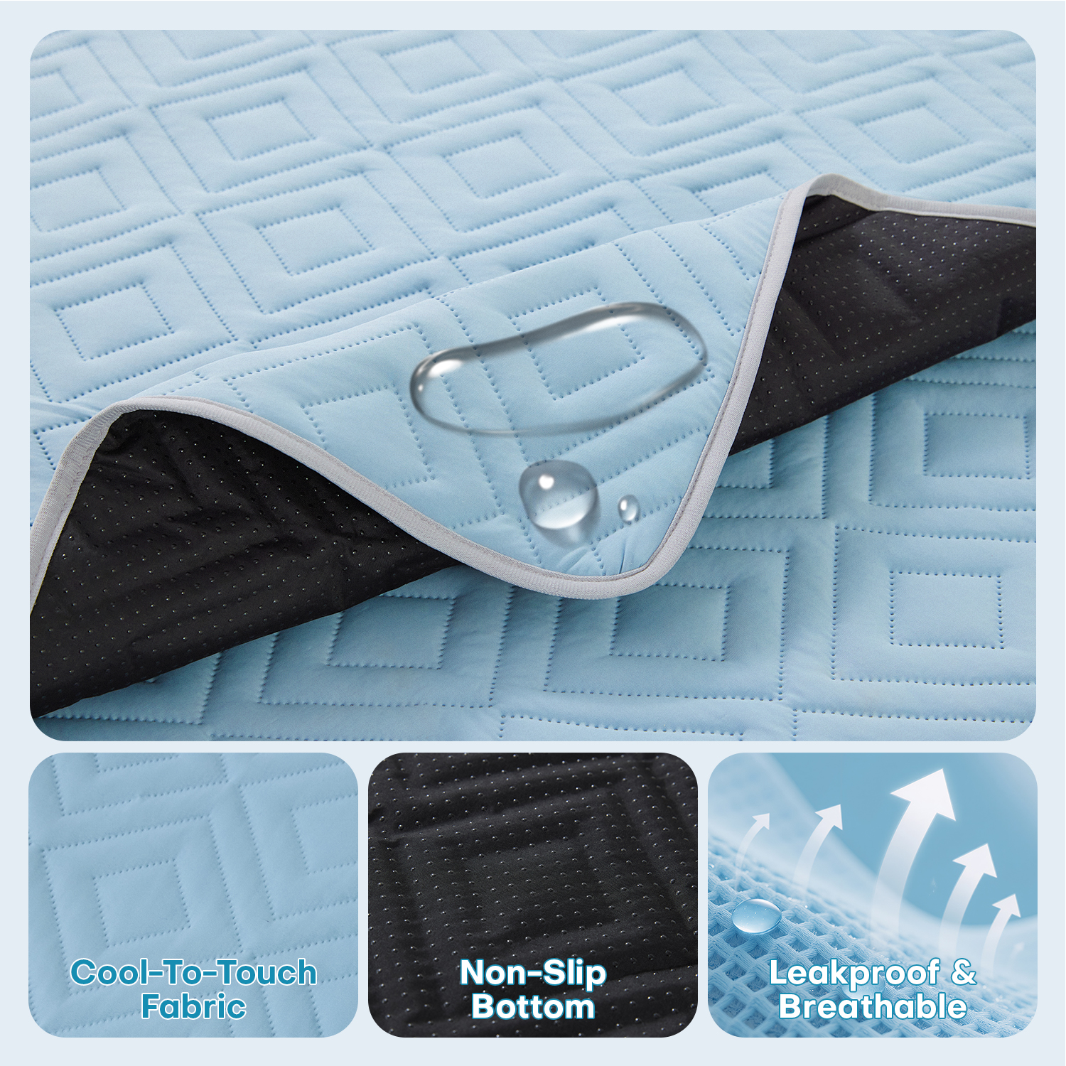GOOPAWS Dog Cooling Mat, Waterproof Non-Slip Self-Cooling Summer Pet Blanket, Dark Grey, 40x60" - Image 6