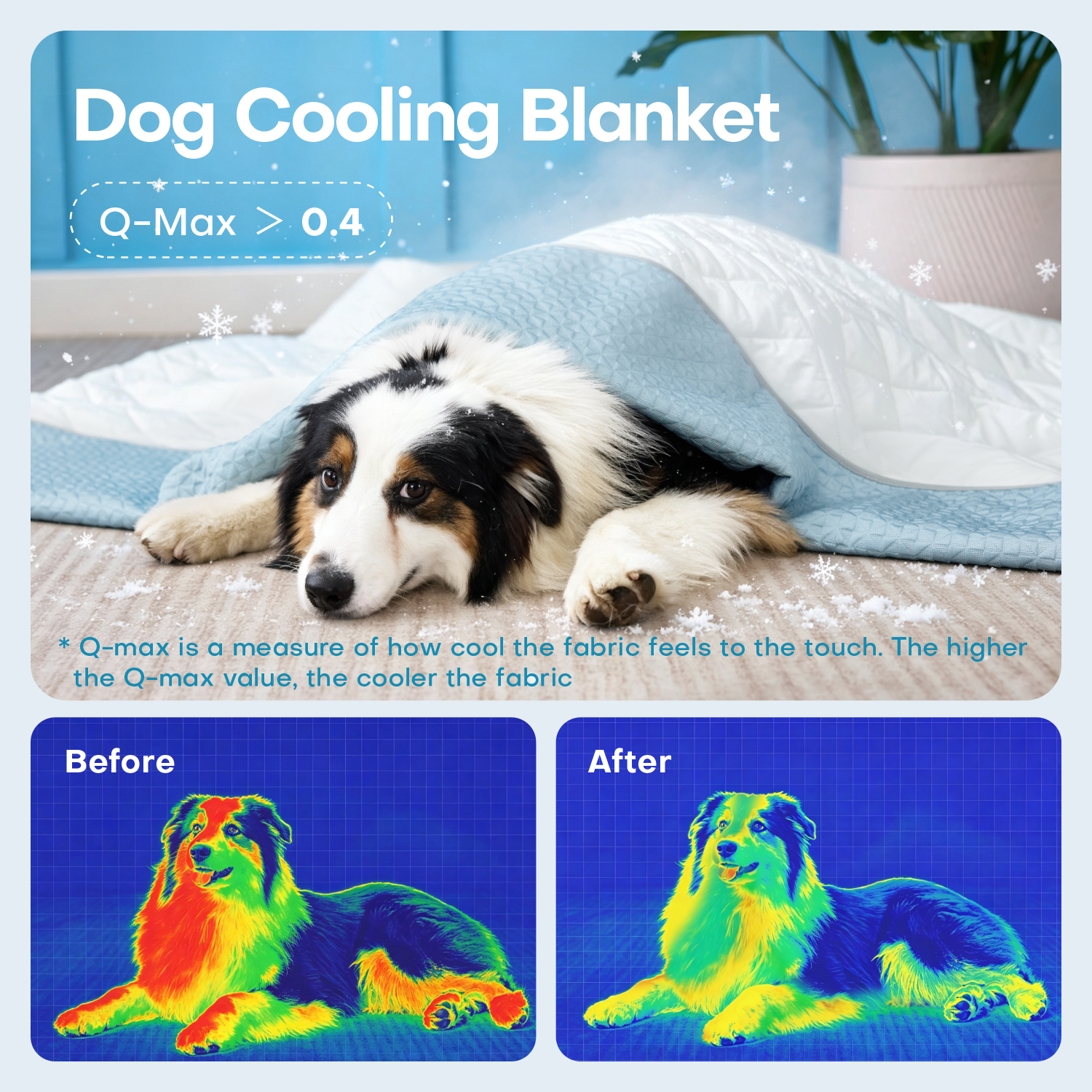 GOOPAWS All Season Reversible Cooling Dog Blanket, Grey, 40x60" - Image 7