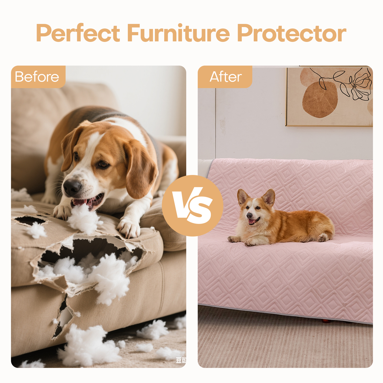 GOOPAWS Waterproof Dog Bed Cover, Non-Slip Couch Furniture Protector, Pee Proof Pet Hair Resistant Blanket, Pink, 30" x 70" - Image 2